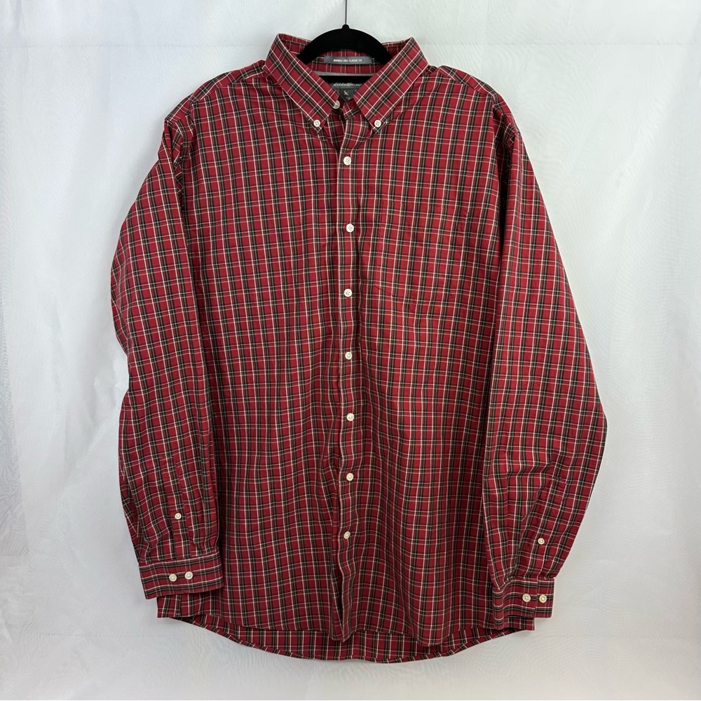 Eddie Bauer Men’s Button Down Long Sleeve Plaid Shirt Size TXL